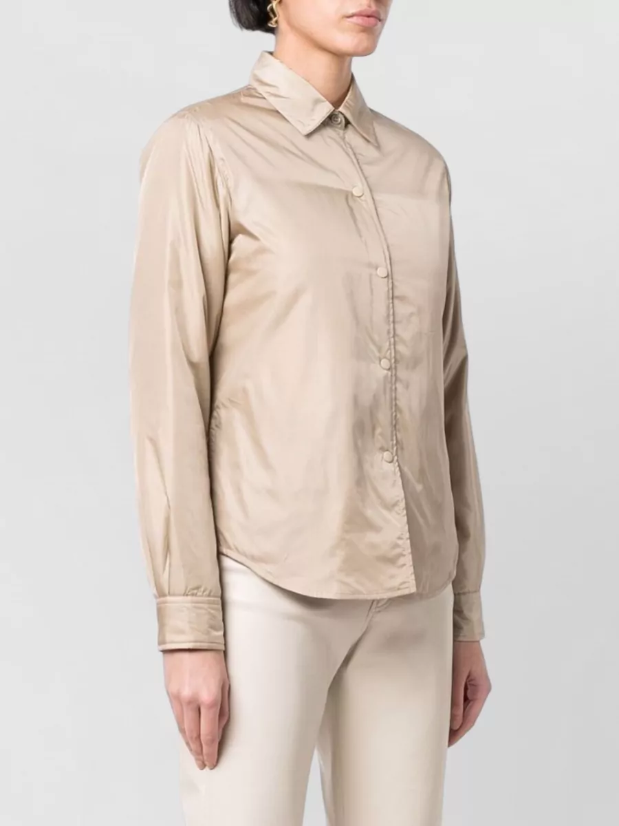 Aspesi Collared Neck Long Sleeves Nylon Silk Top