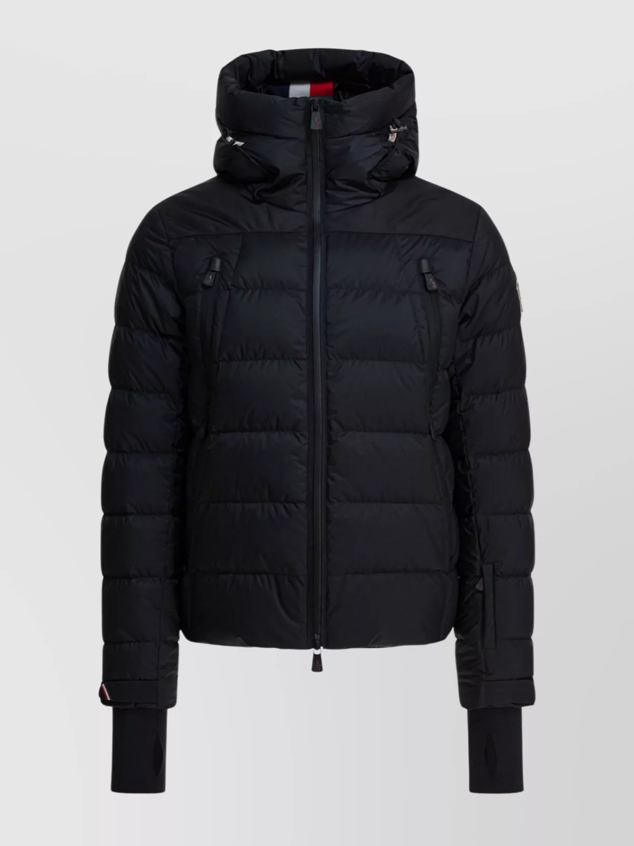 Moncler Hooded Quilted Ski Down Jacket In Black