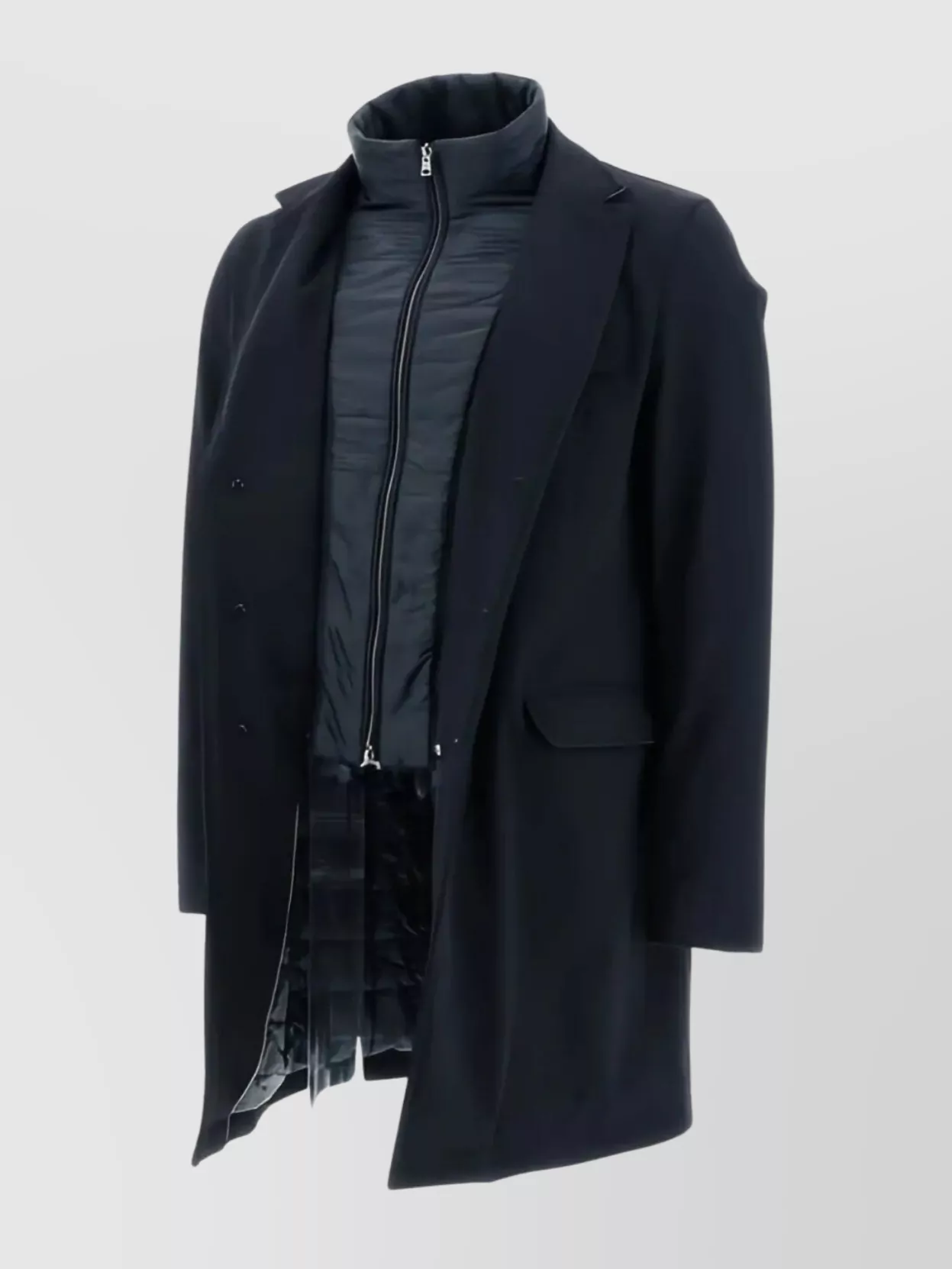 Herno Notch Lapel Long Sleeve Flap Pocket Coat