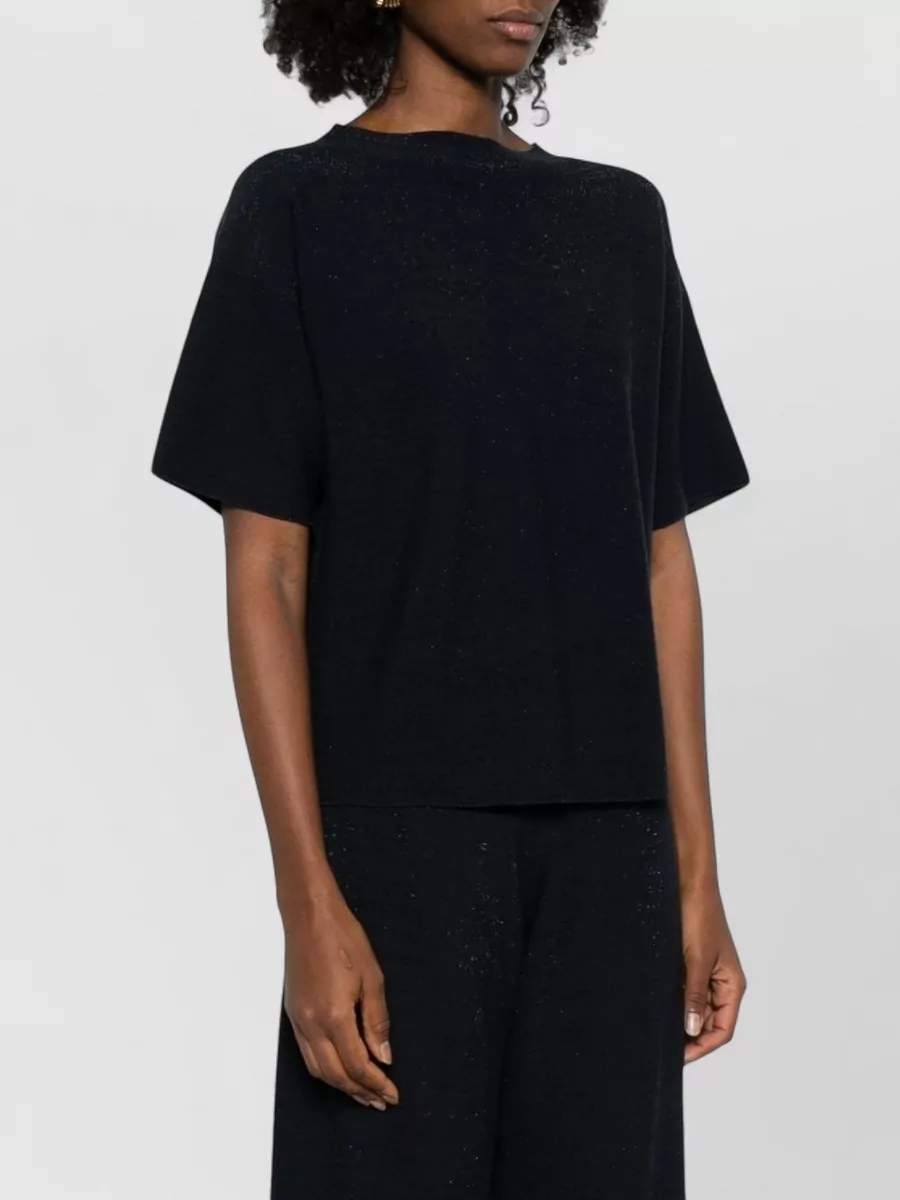 Fabiana Filippi Wool Cotton Sweater Round Neck Short Sleeves