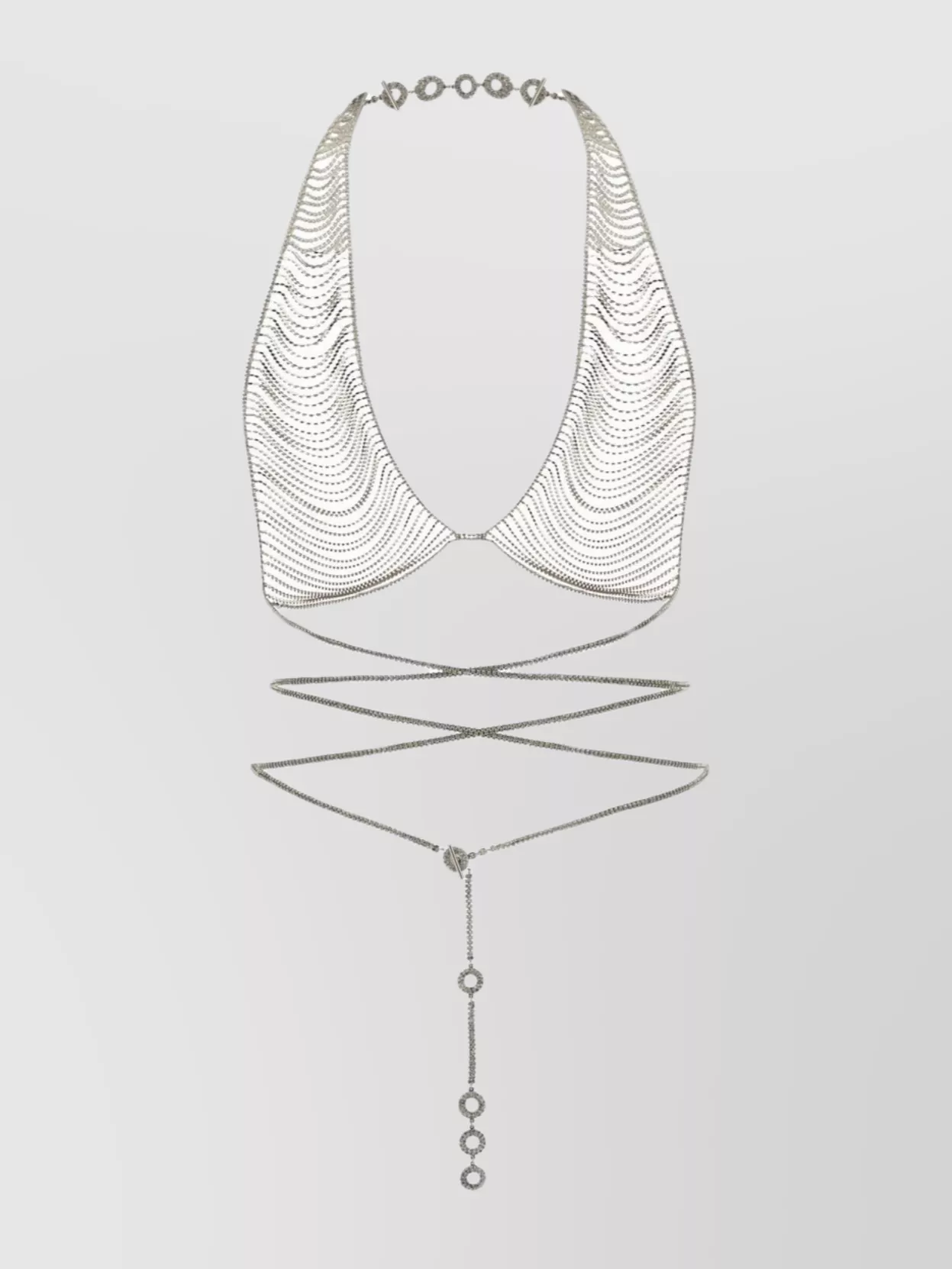 Benedetta Bruzziches Linked Chain Layered Necklace With Pendant Detail In Metallic