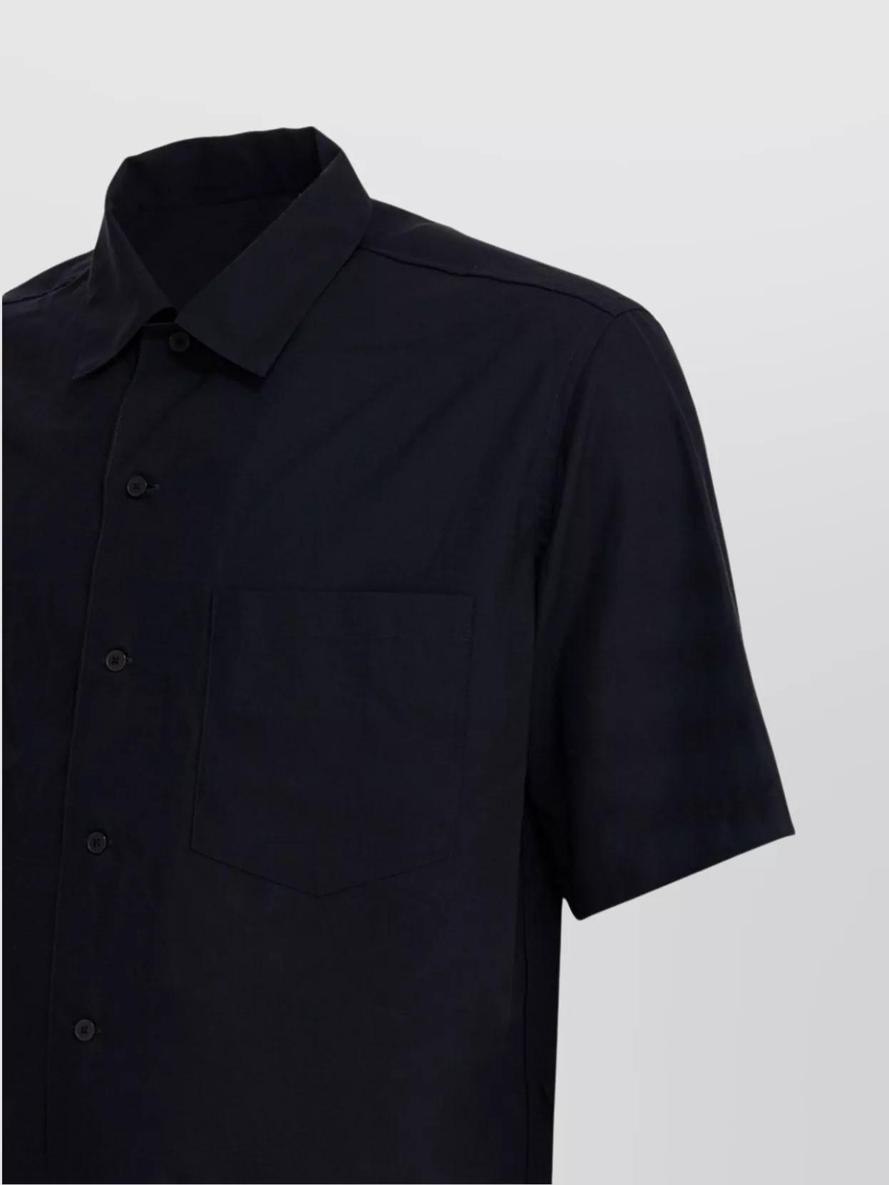 Auralee Short Sleeve Wool Shirt With Chest Pocket