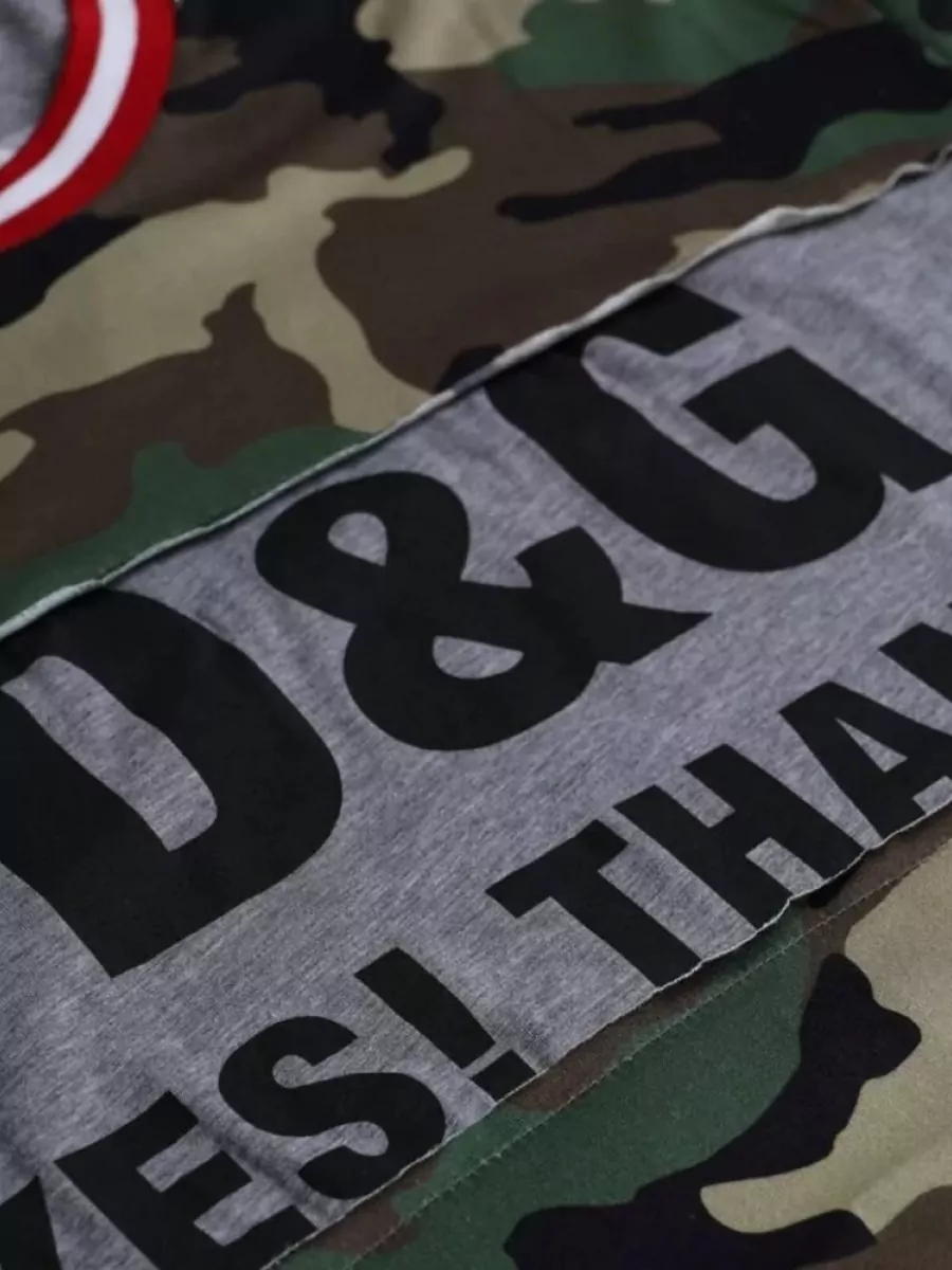 Dolce&Gabbana Camouflage Logo-Print Cotton T-Shirt