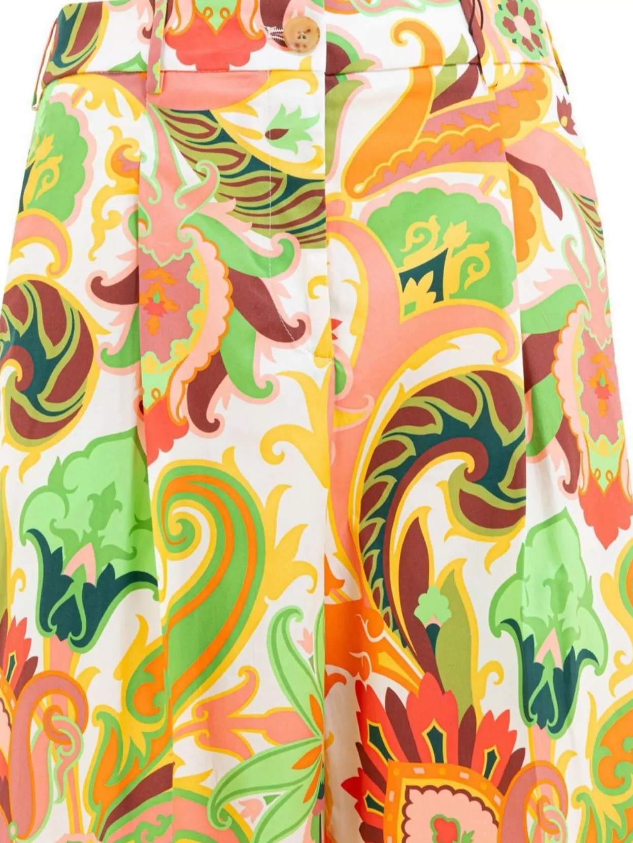 ETRO PRINTED PLEATED TROUSERS WITH POCKETS AND LOOPS