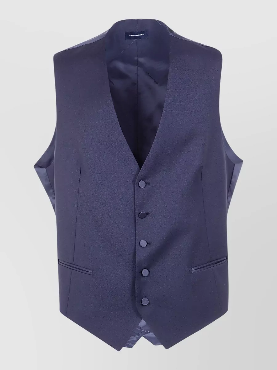 Tagliatore Virgin wool single-breasted suit gilet