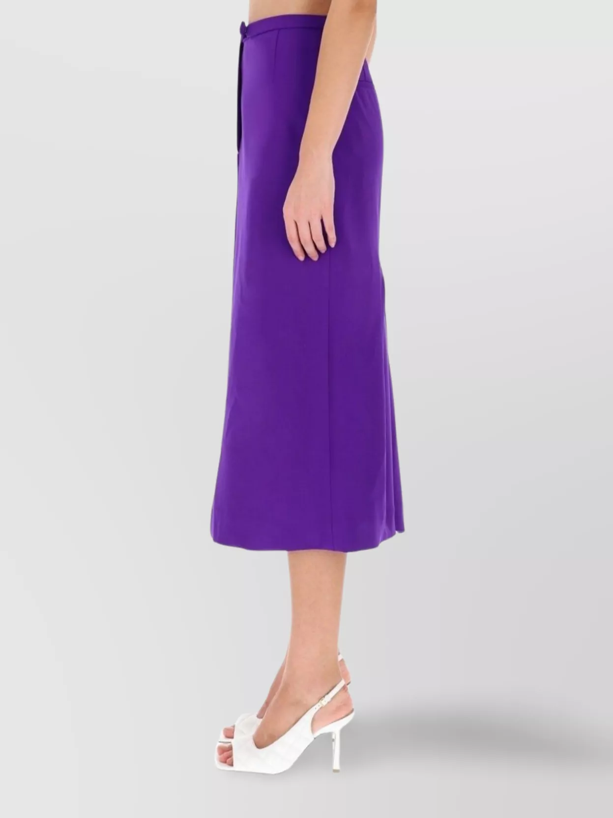 Dries Van Noten High Waist Midi Skirt Pleated Detail
