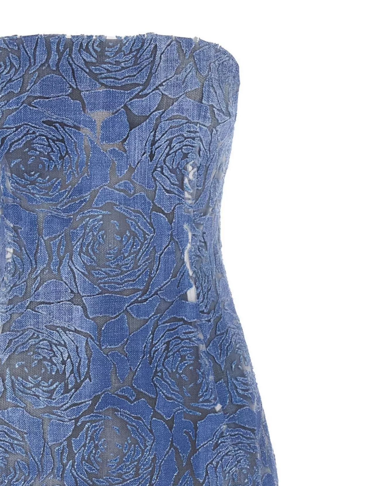 Ermanno Scervino Floral Strapless Knee-Length Textured Dress