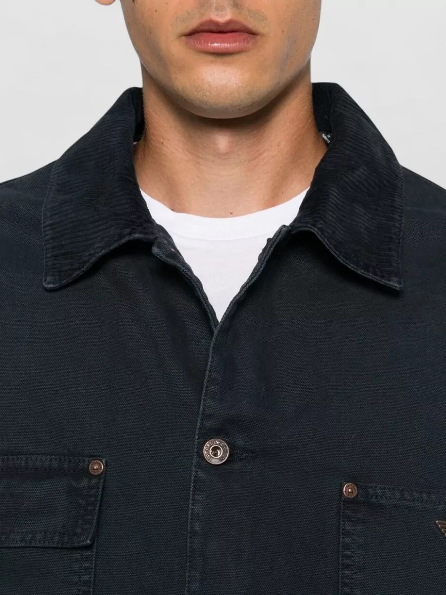 Emporio Armani Cotton Single-Breasted Coat