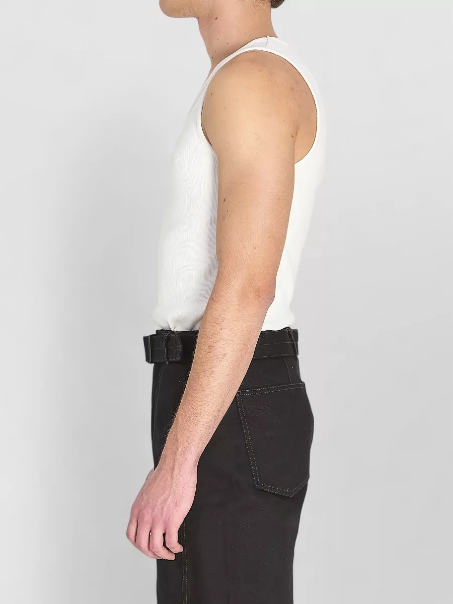 Lemaire Ribbed Stretch Tank Top Scoop Neck