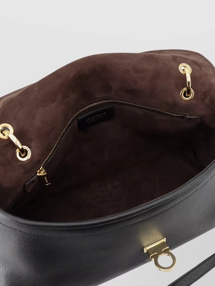 Ferragamo Gancini Leather Clutch Bag