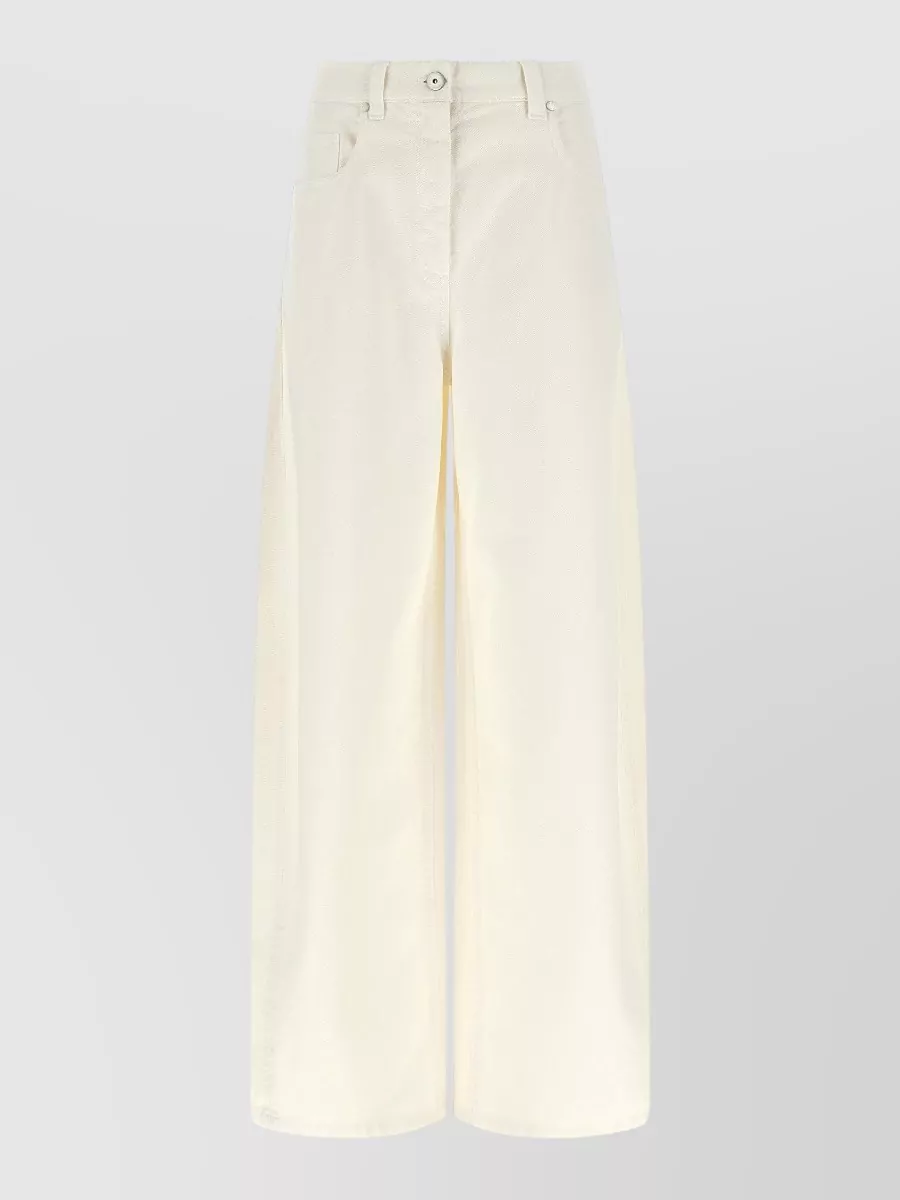 Brunello Cucinelli denim high-rise wide-leg jeans
