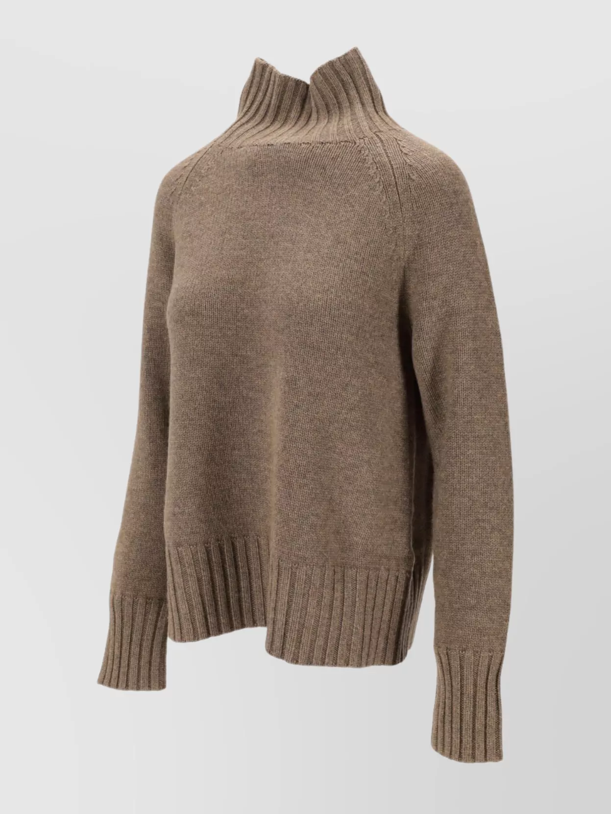 S Max Mara High Neck Long Sleeve Ribbed Top