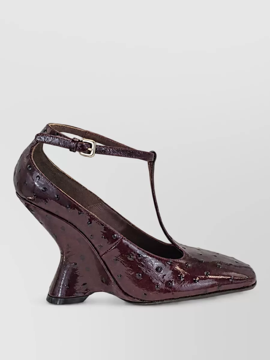 Dries Van Noten leather wedge pumps