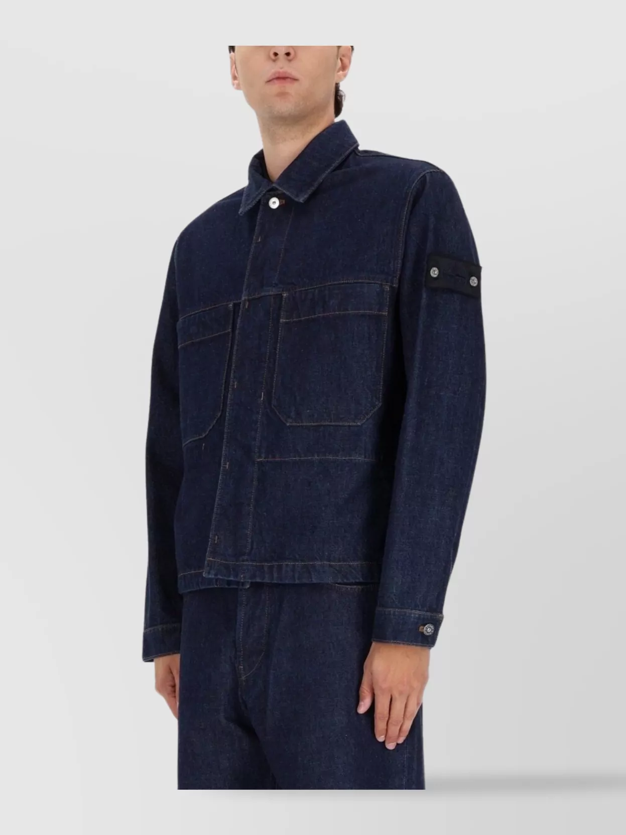 Stone Island Long Sleeve Jacket With Buttoned Cuffs And Pockets