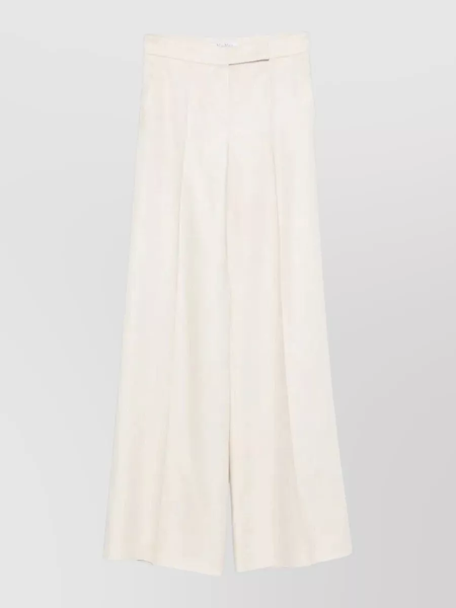 Max Mara Linen High-Rise Wide-Leg Trousers