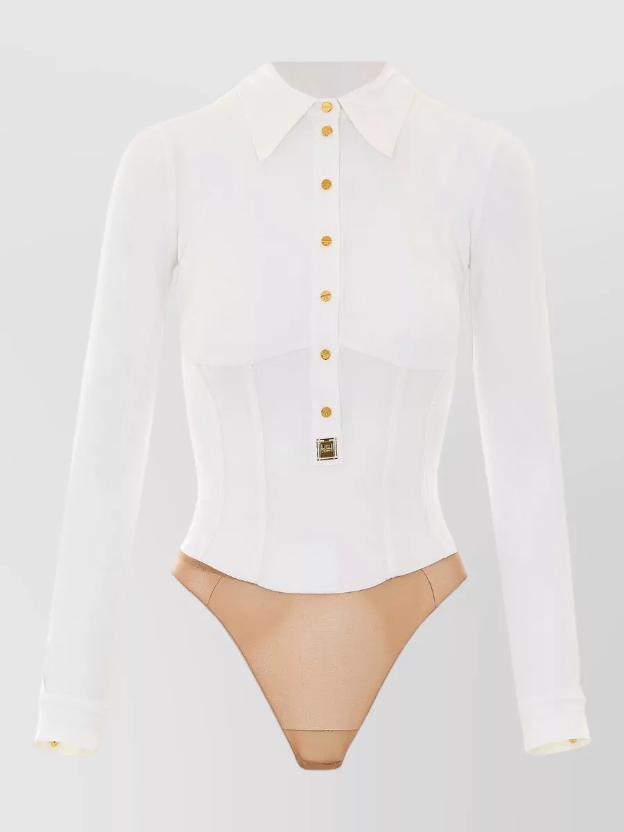 Elisabetta Franchi stretch viscose long-sleeve bodysuit shirt
