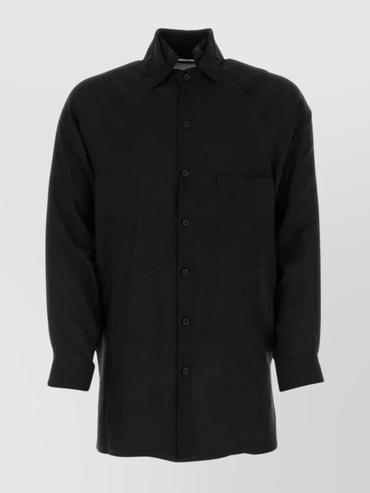 Shop Yohji Yamamoto Cellulose Shirt With Button-down Collar And Chest Pocket