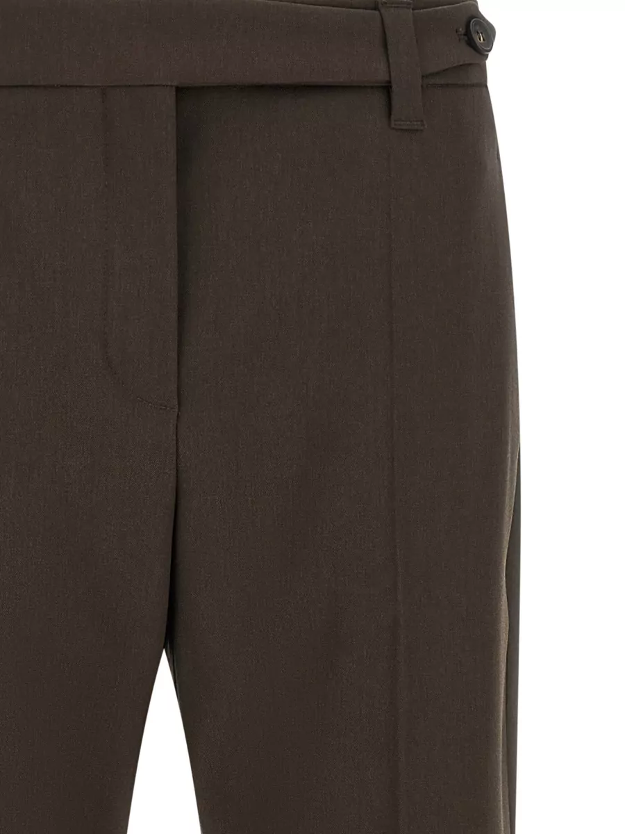 Brunello Cucinelli Virgin Wool Tapered Suit Trousers