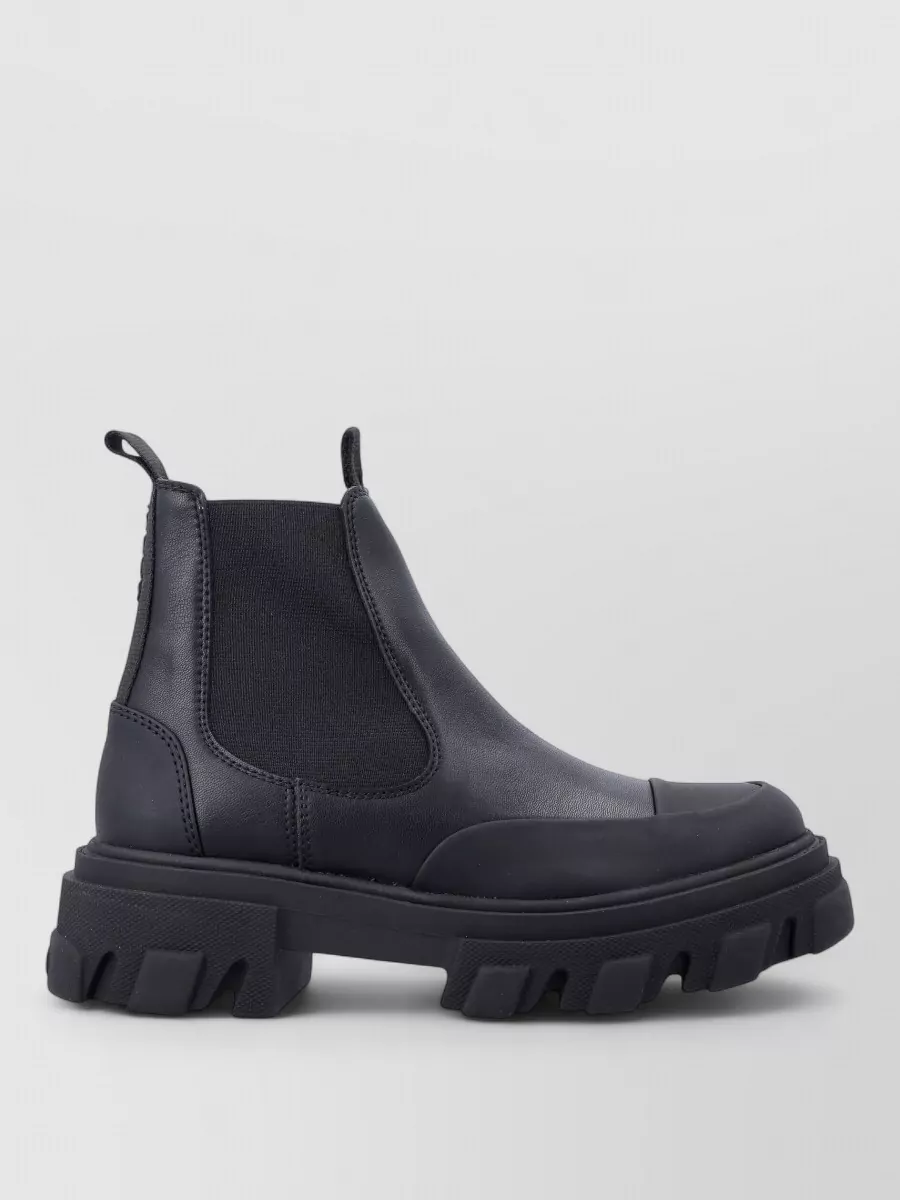 Ganni Leather Cleated Chelsea Boots
