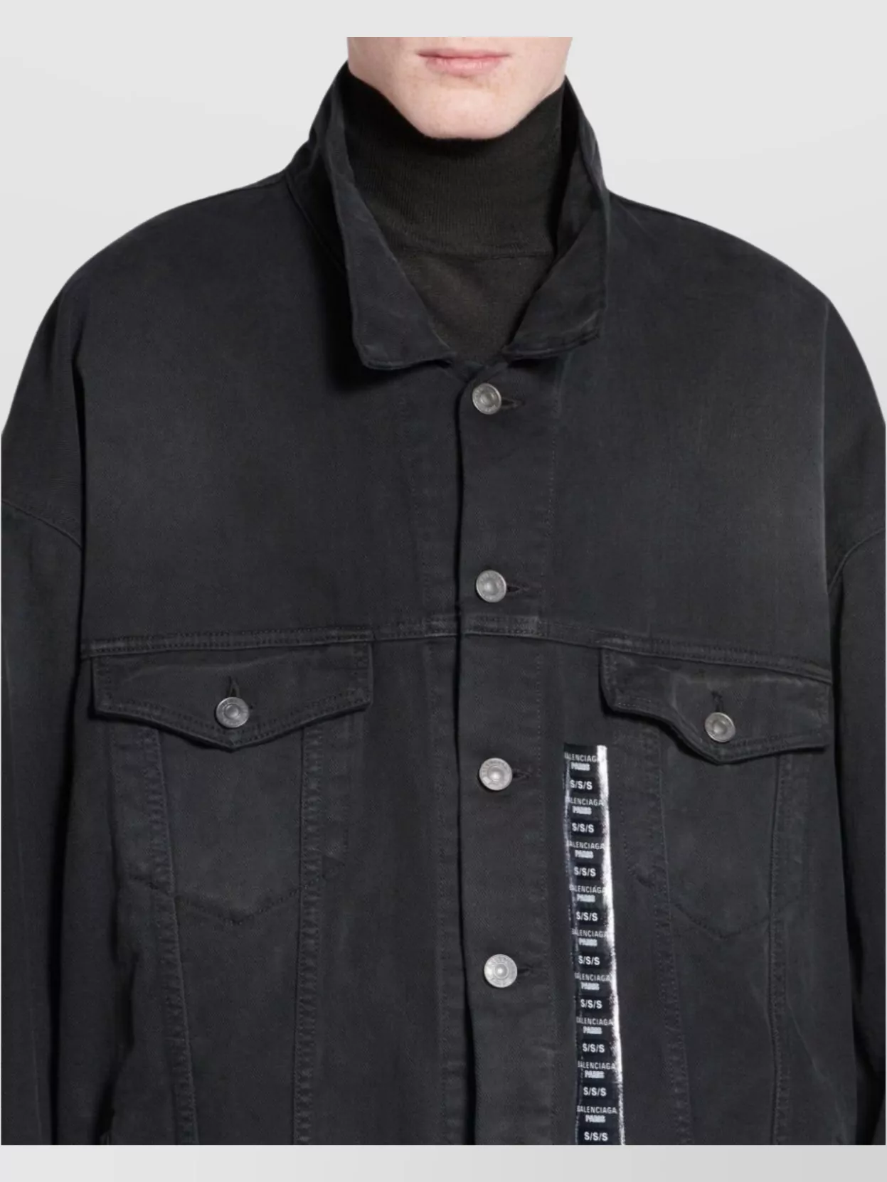 Balenciaga Size Sticker Denim Jacket