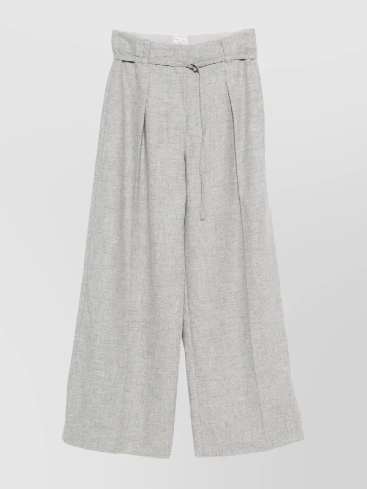 Brunello Cucinelli High Waist Wide Leg Trousers With Pockets In Gray