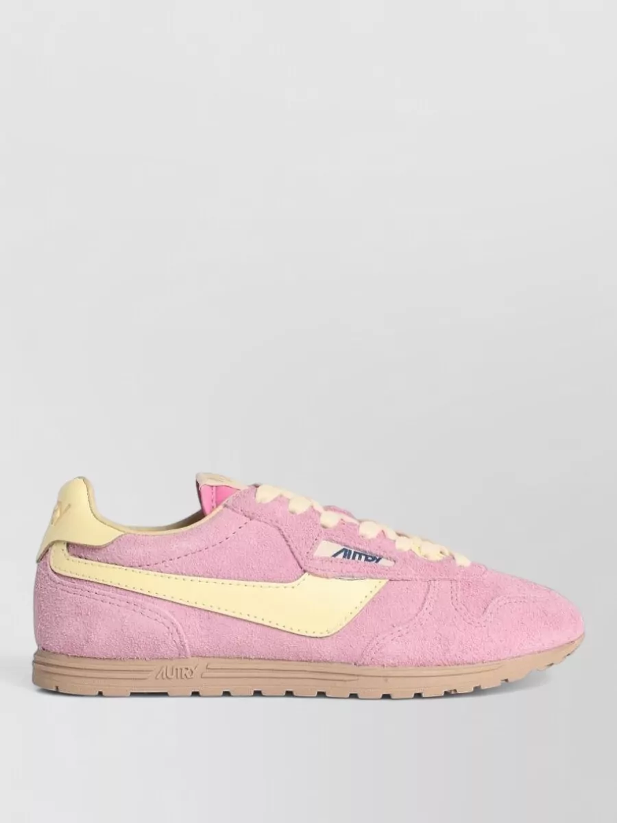 Autry Windspin Low Top Suede Sneakers Contrast Sole