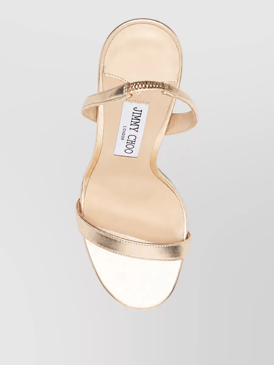 Jimmy Choo Leather Metallic Stiletto Heel Sandals
