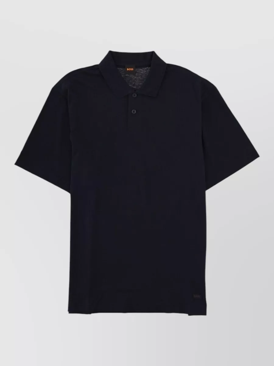 Boss cotton linen polo shirt