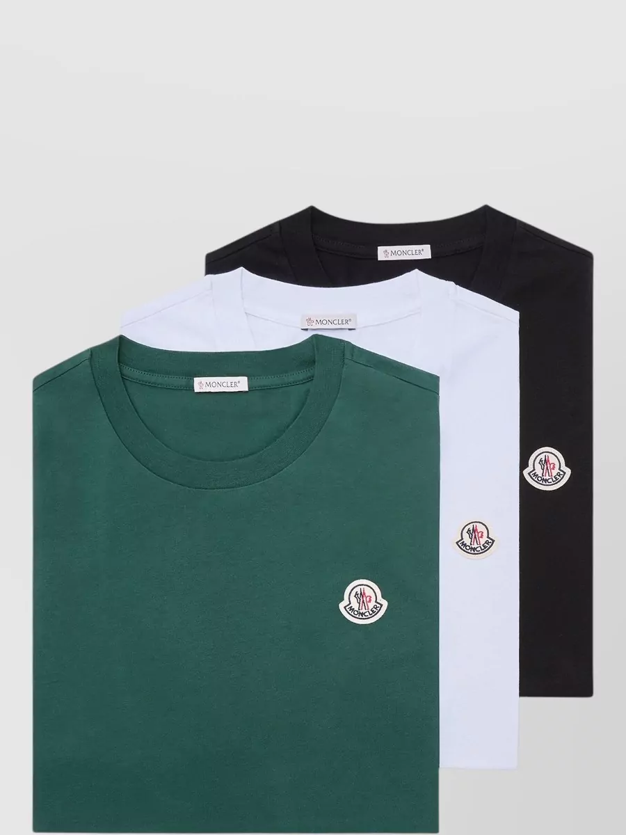 Moncler Cotton Jersey T Shirts Logo Patch Set