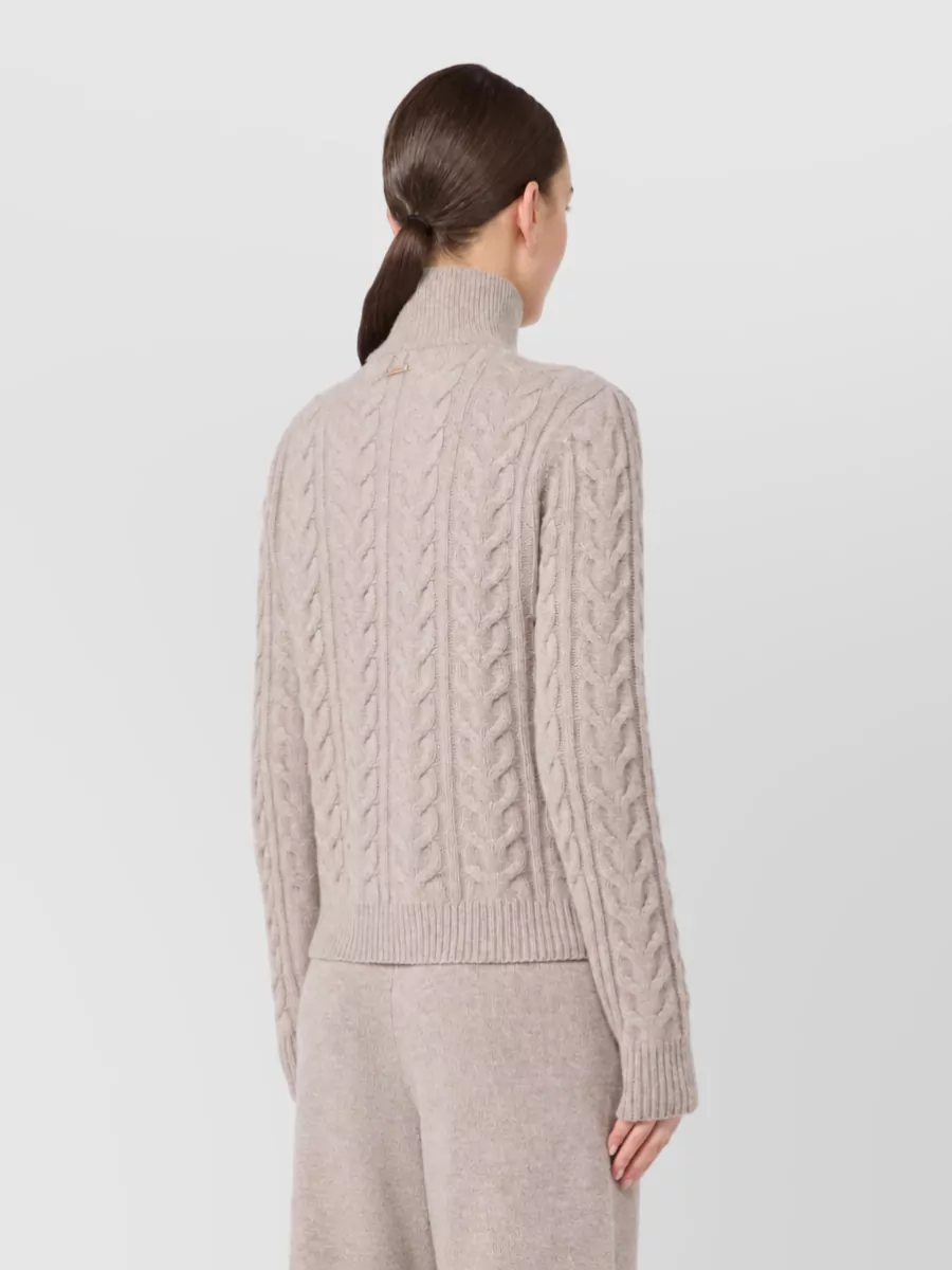 Max Mara Cashmere Fine Rib-Knit Half-Zip Sweater