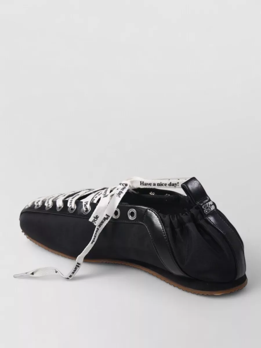 Ganni Recycled Polyamide Lace-Up Ballet Flats