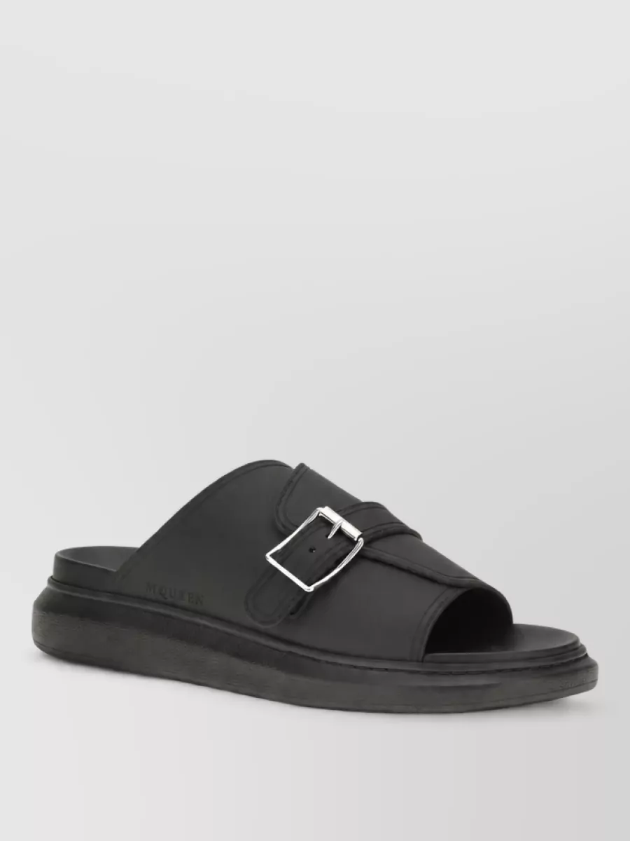 Alexander McQueen leather buckle slides