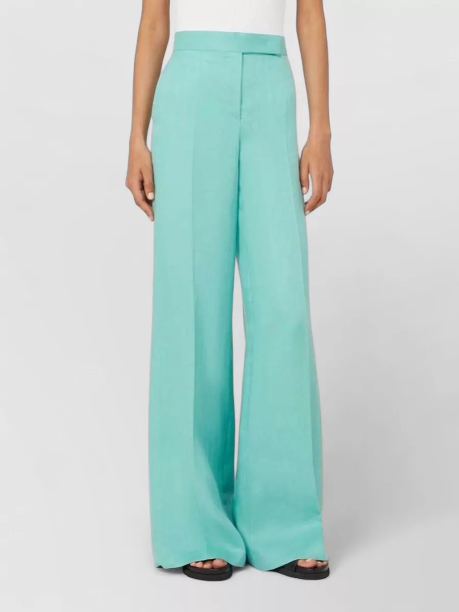 Max Mara Linen High-Rise Wide-Leg Trousers