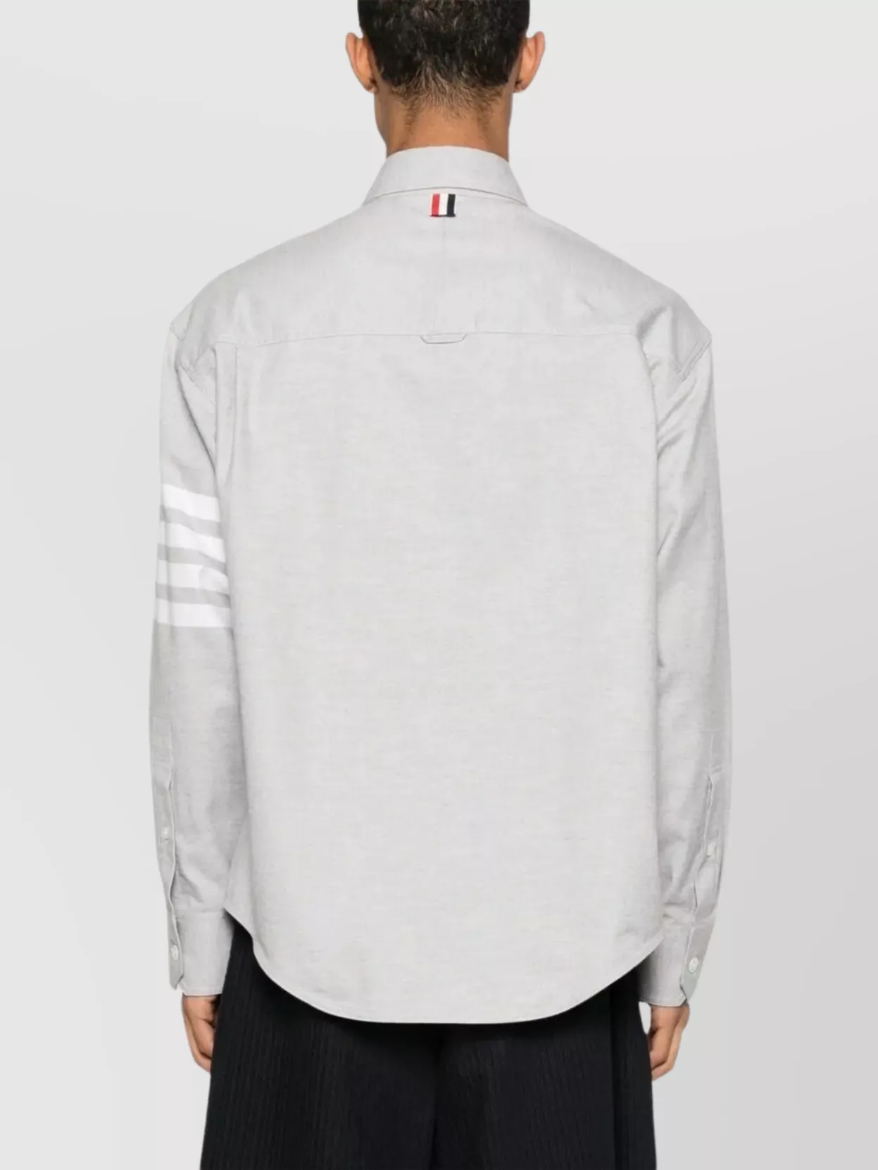 Thom Browne Oversized Cotton Shirt Contrast Stitching In White