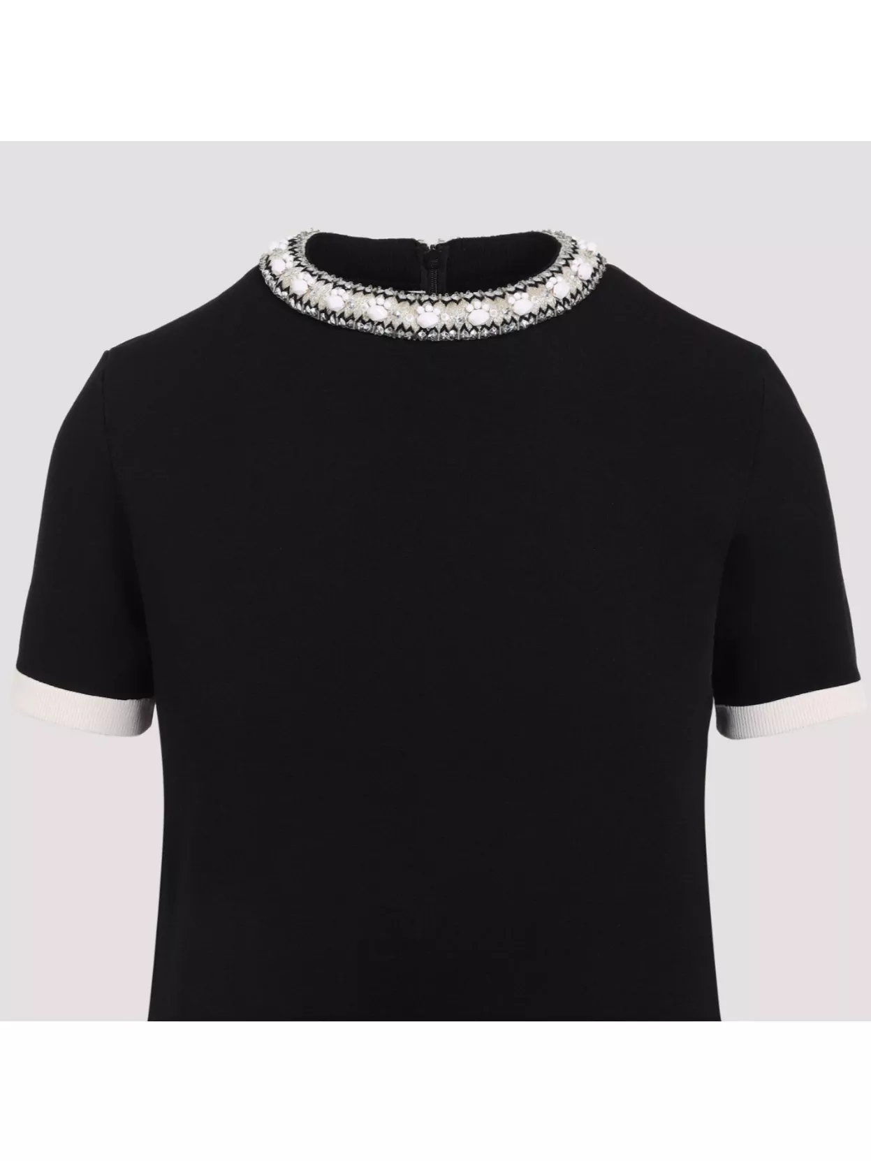 Valentino Crepe Couture Mini Dress With Patch Pockets In Black