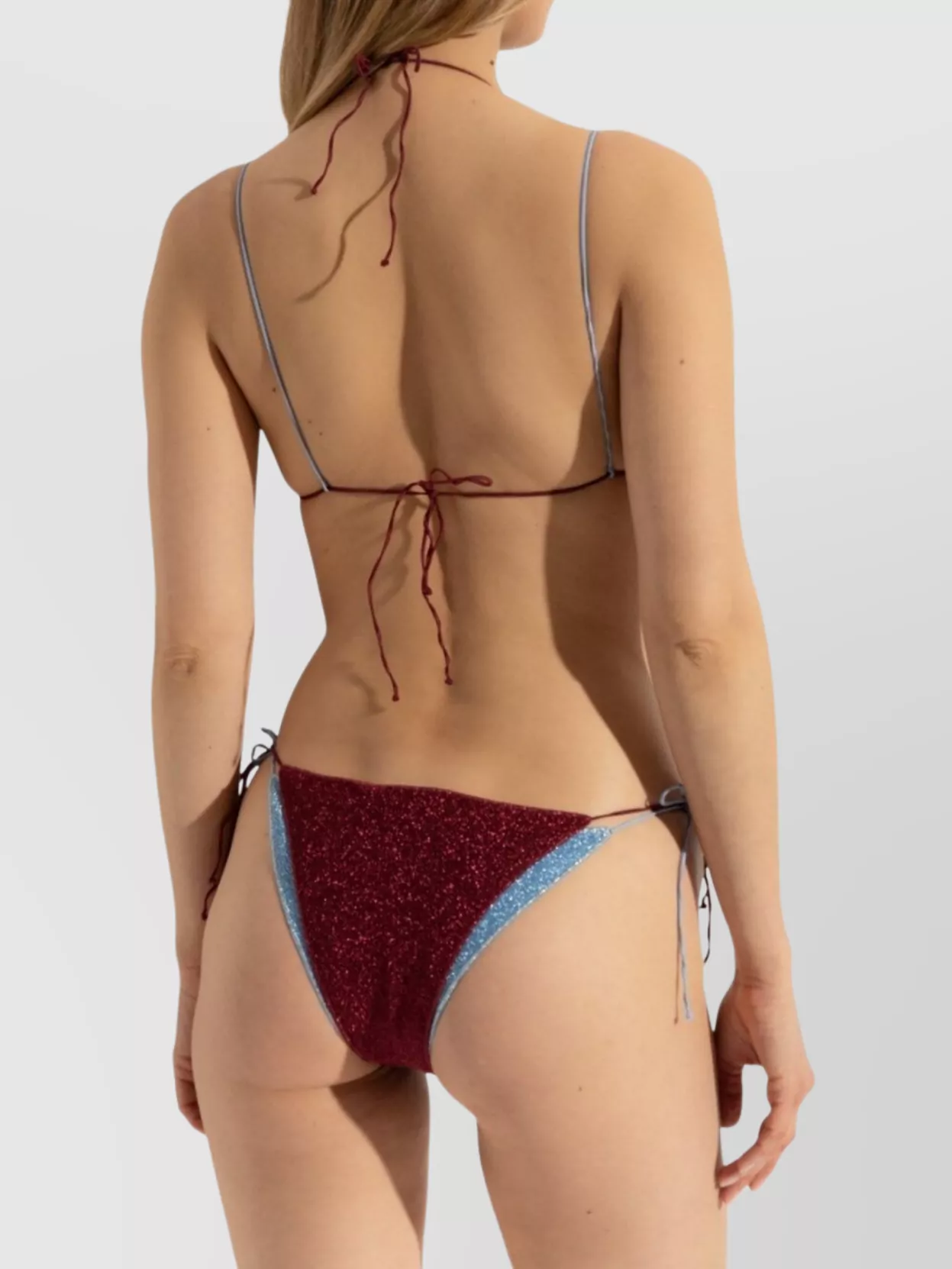 Oseree Bicolor Double Kini Lumiere In Brown