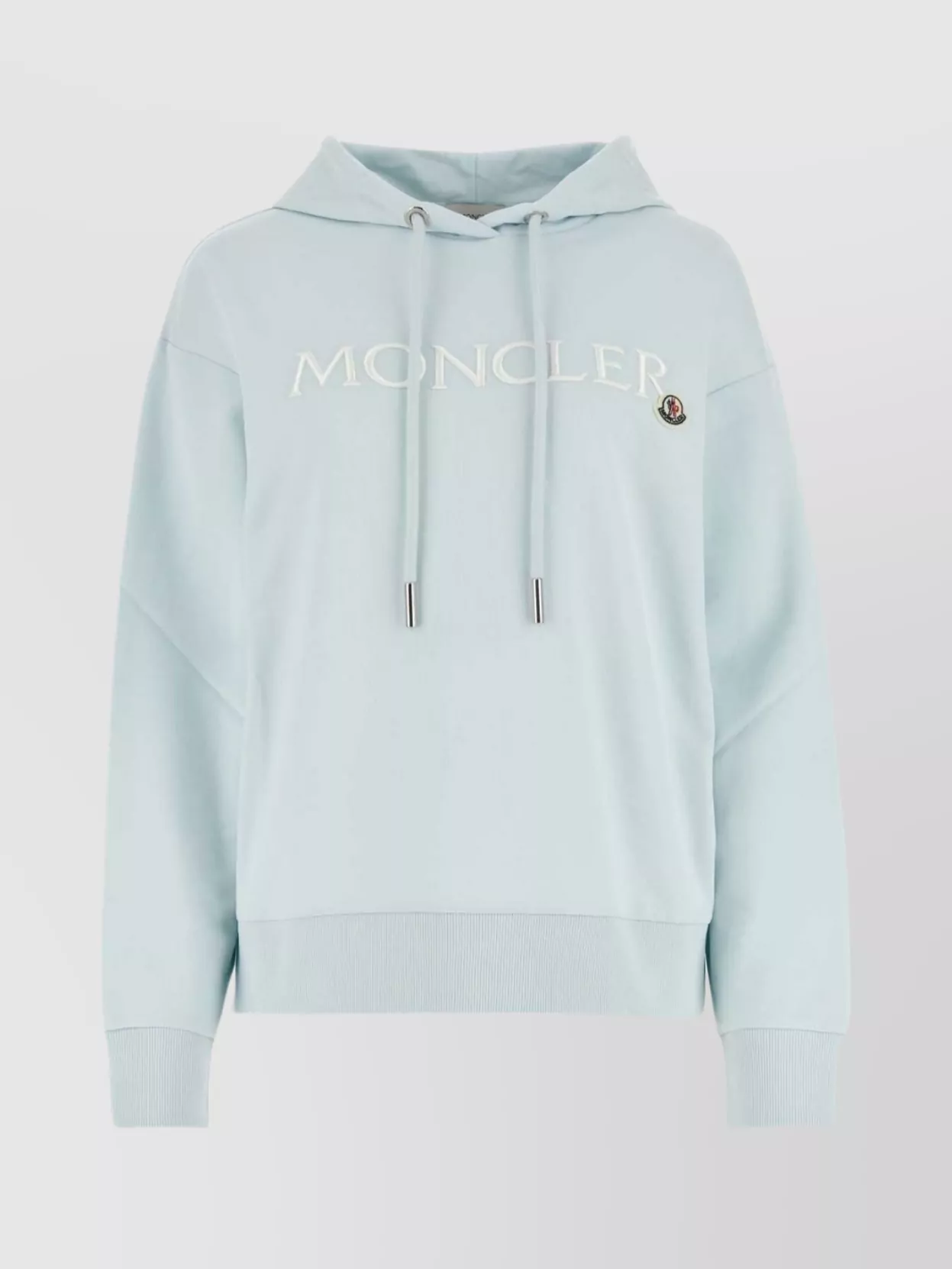 Shop Moncler Drop Shoulder Ribbed Cotton Sweatshirt