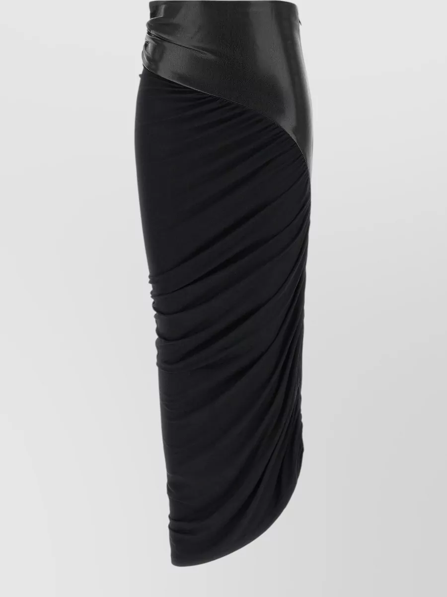 The Andamane draped asymmetric midi skirt