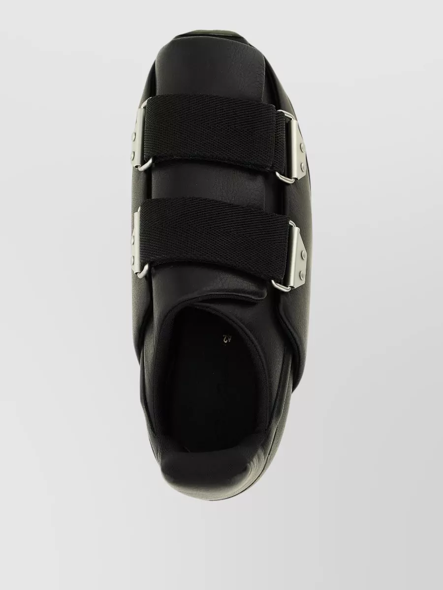 Rick Owens Leather Open-Toe Low-Top Sneakers