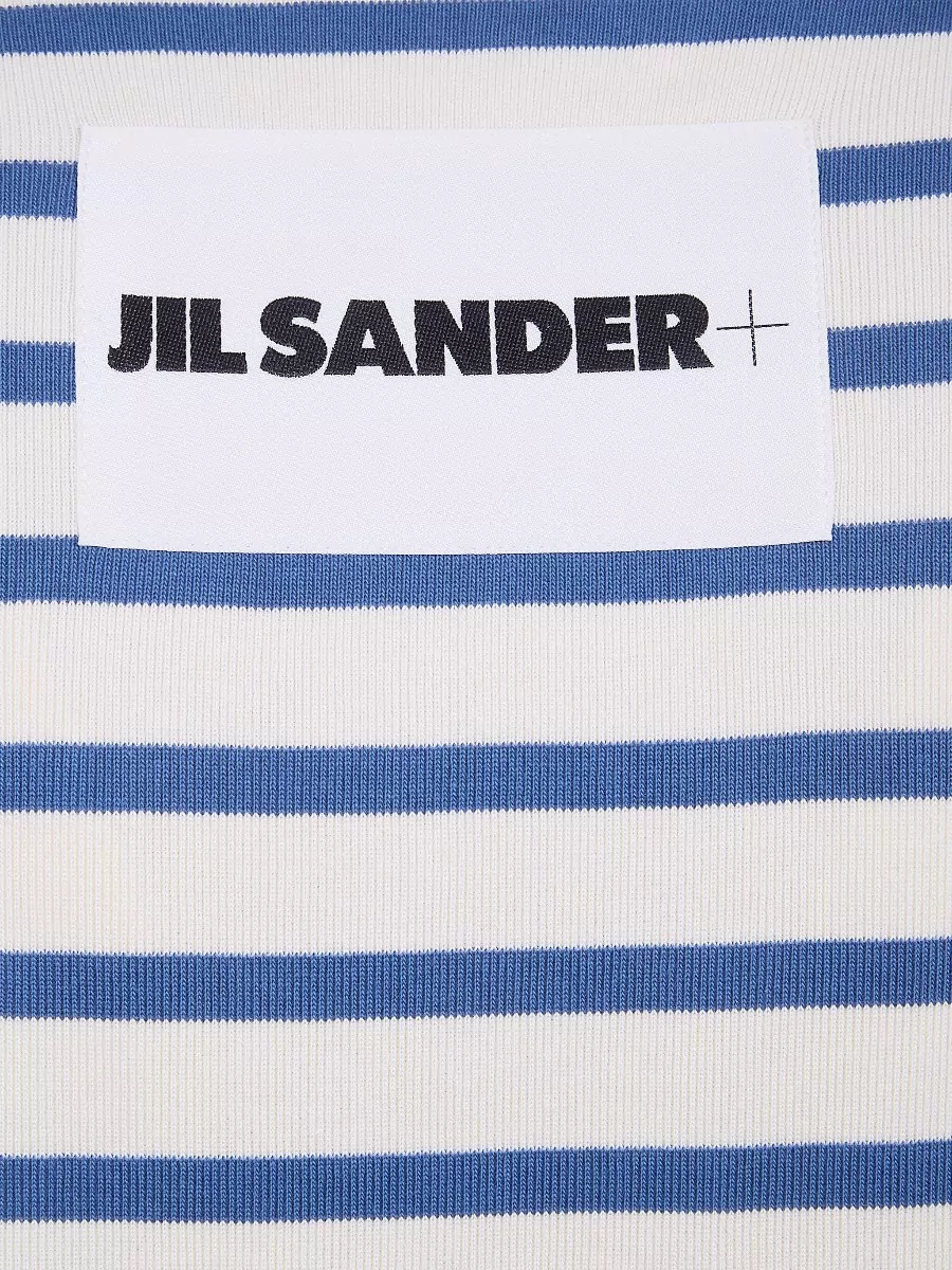 Jil Sander Striped Cotton Crewneck Short Sleeve T-Shirt