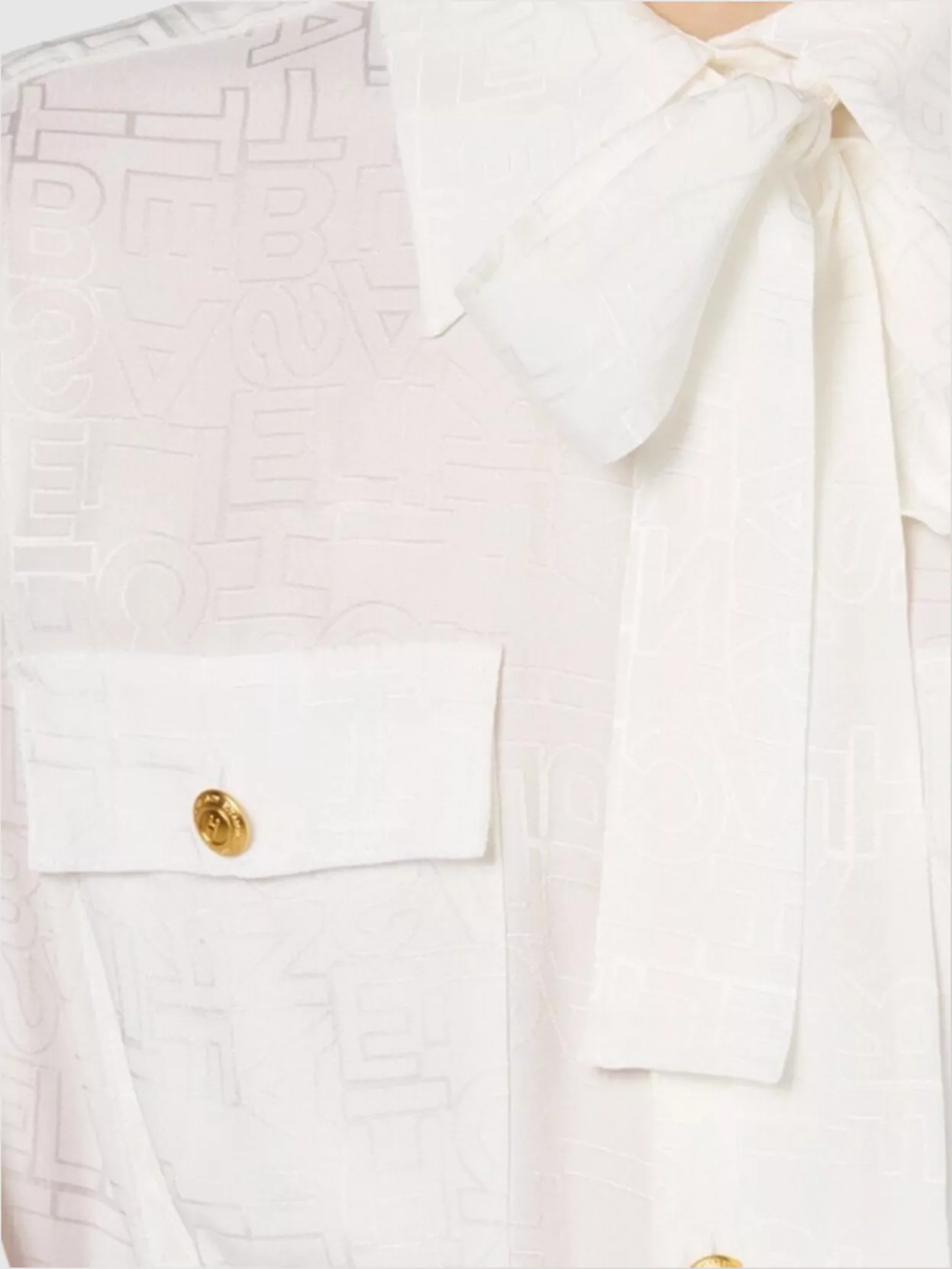Elisabetta Franchi Bow Detail Long Sleeves Chest Pockets Tops