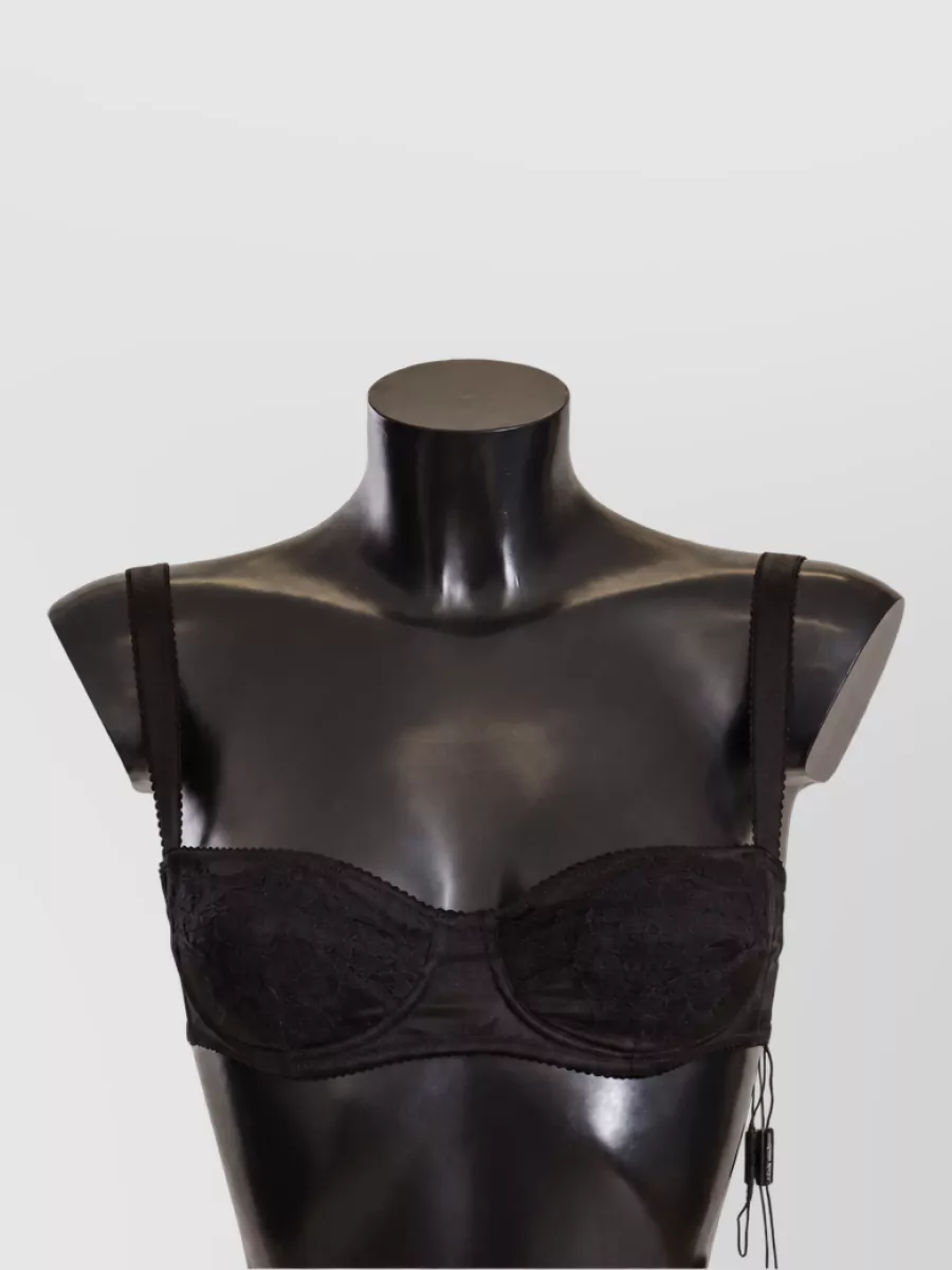 Dolce&Gabbana silk polka dot lace balconette bra