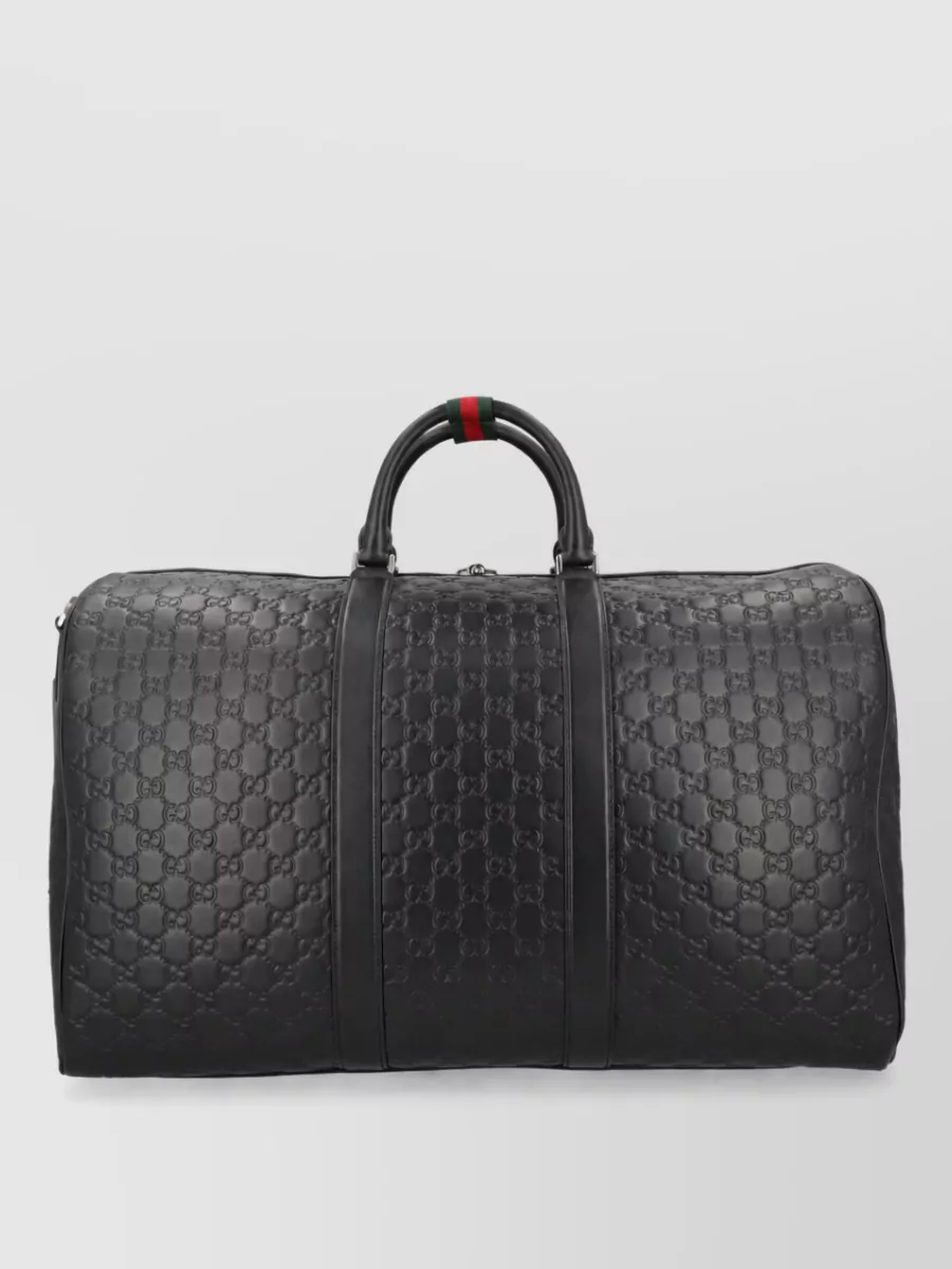 Gucci Leather Gg Emblem Travel Bag