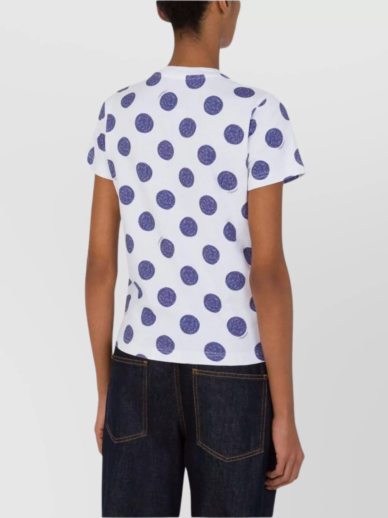 Moschino Dotted Short Sleeve Crew Neck Tops