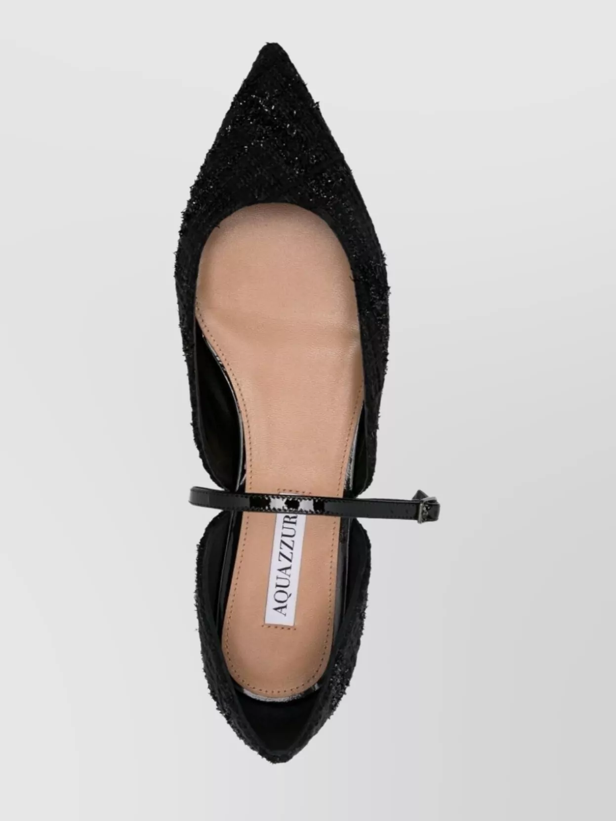 Aquazzura Sparkle Pointed Toe Textured Ballerina Shoes