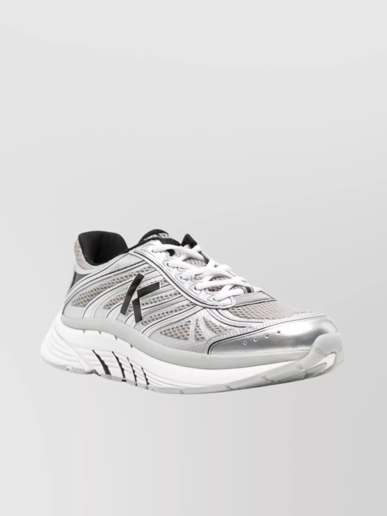 Kenzo Pace Metallic Mesh Sneakers In Grey