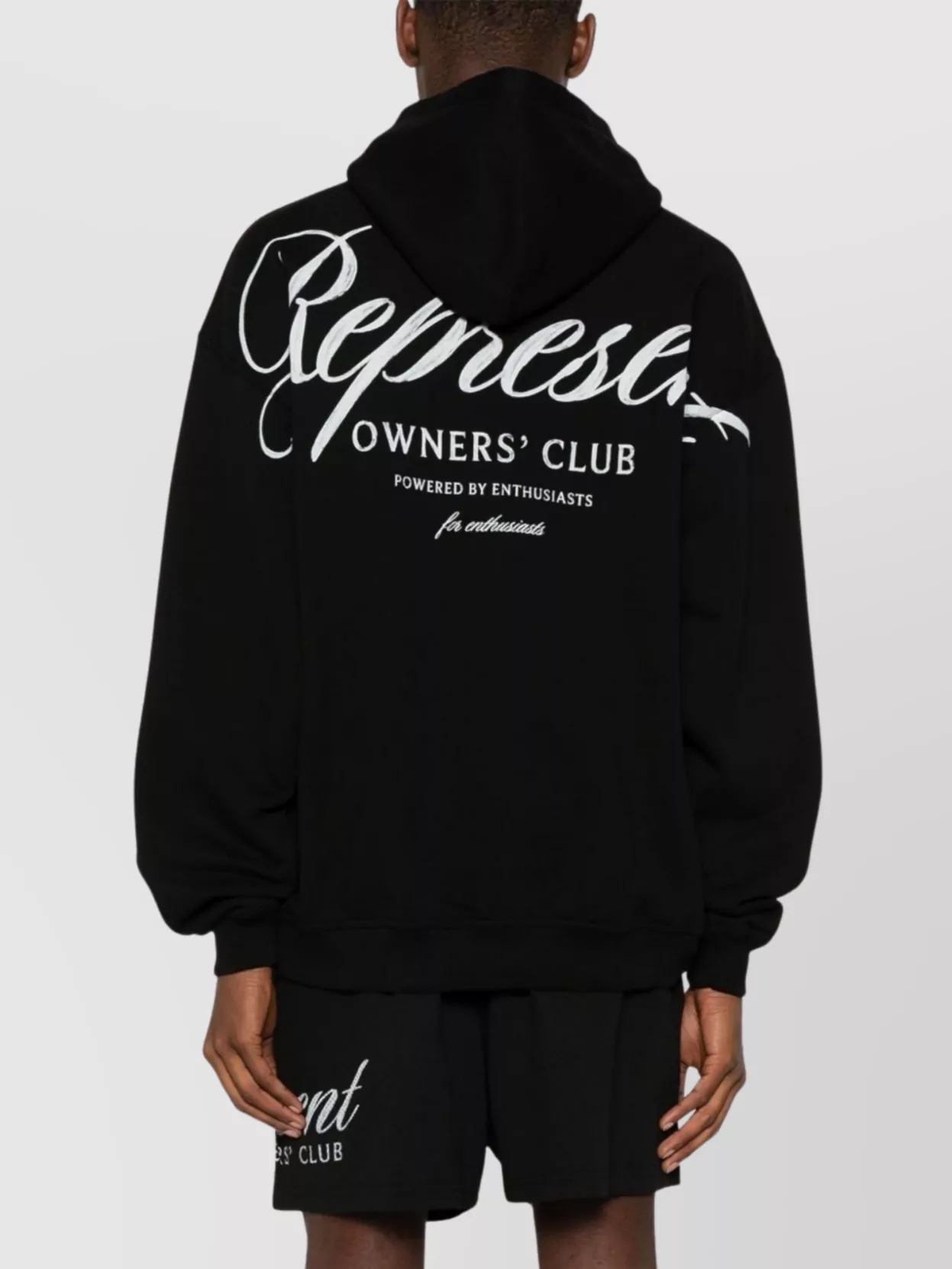 Represent Logo Hoodie With Drop Shoulder And Front Pocket In Black