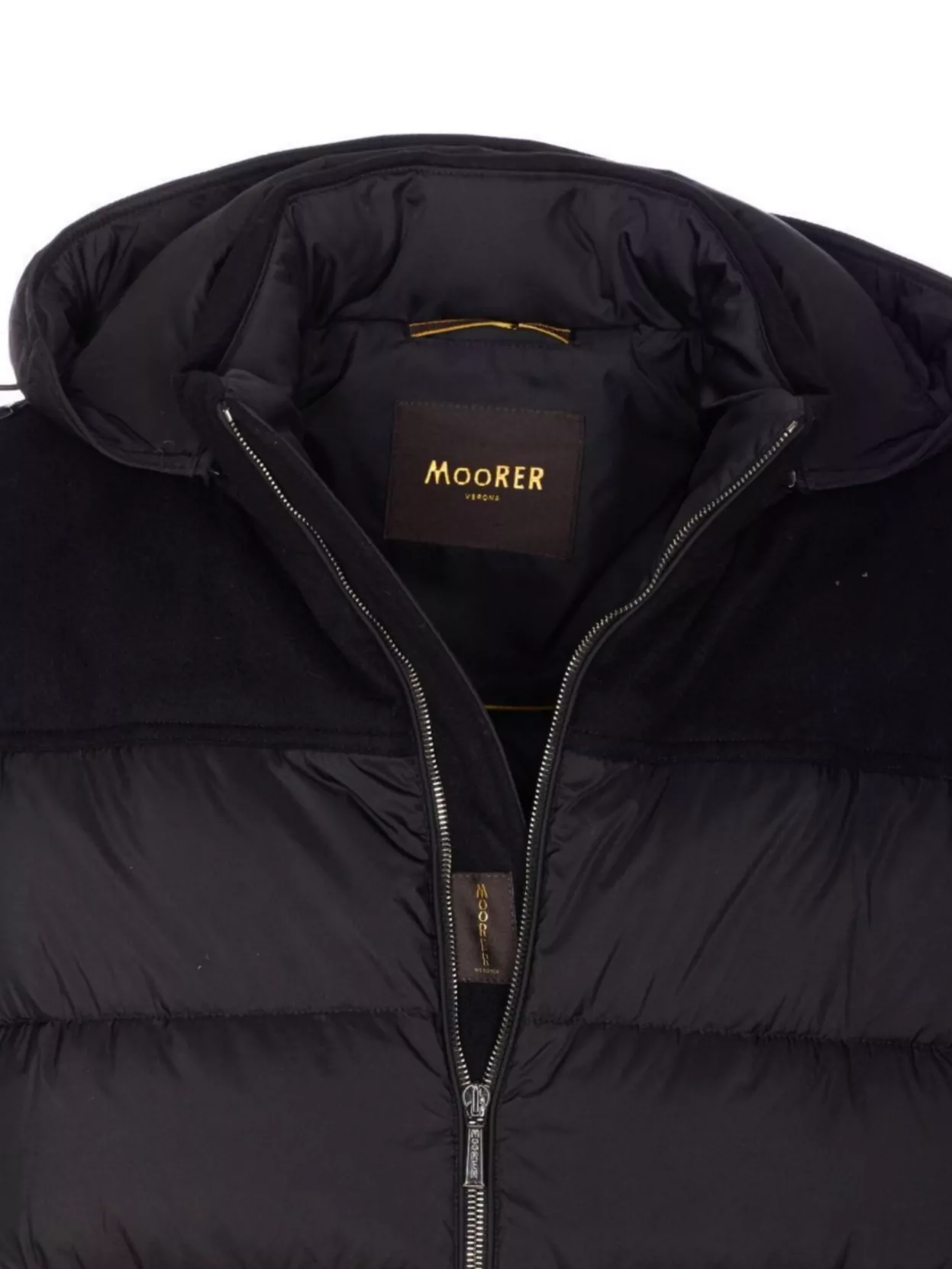 Moorer Hooded Padded Quilted Jacket Sleeves