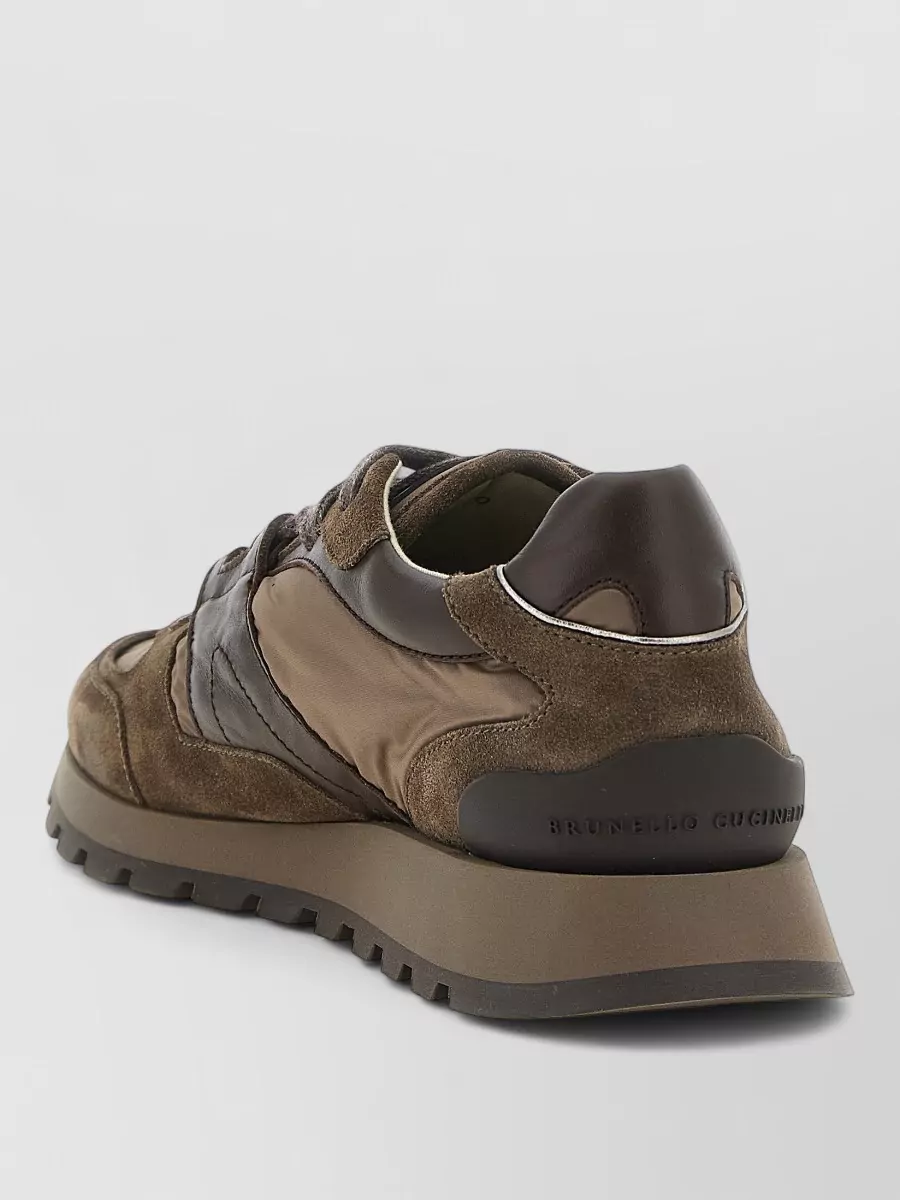 Brunello Cucinelli Leather Paneled Low-Top Sneakers