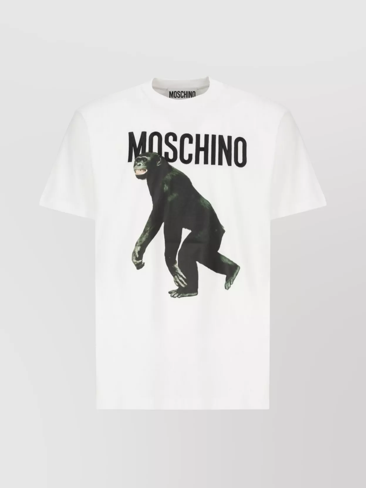 Moschino T-shirt Chimpanzee Print In White